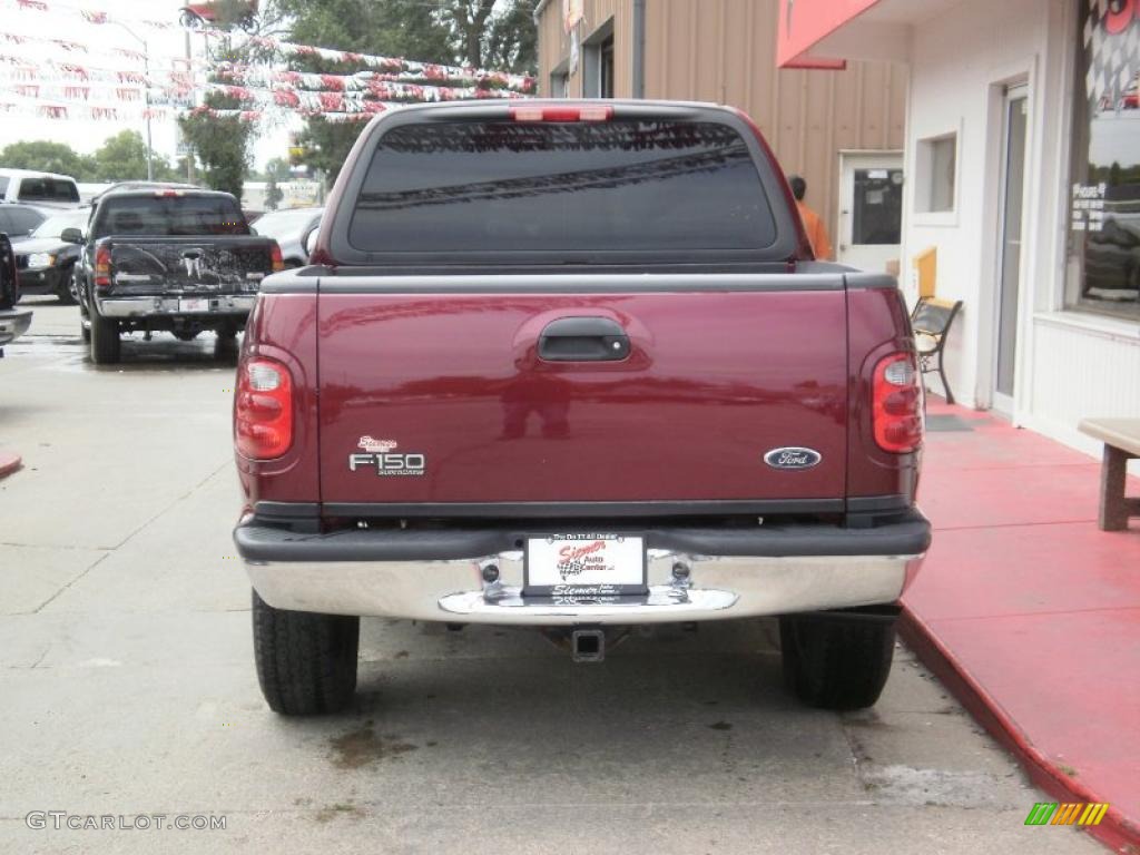 2003 F150 XLT SuperCrew 4x4 - Toreador Red Metallic / Medium Parchment Beige photo #4