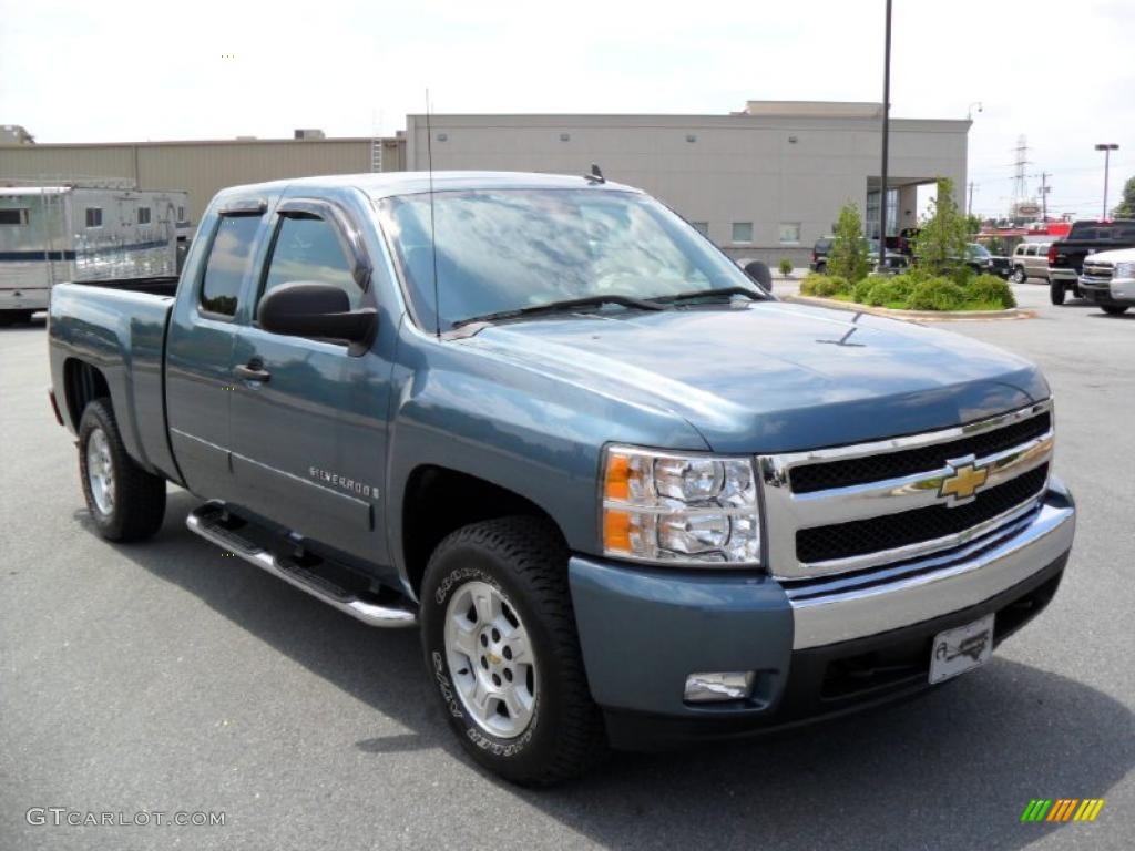 2007 Silverado 1500 LT Extended Cab - Blue Granite Metallic / Ebony Black photo #5