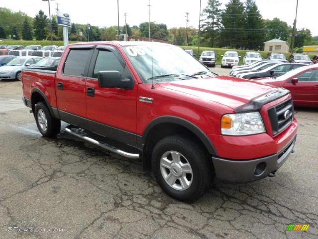 2006 F150 FX4 SuperCrew 4x4 - Bright Red / Medium/Dark Flint photo #6