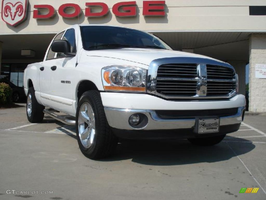 2006 Ram 1500 SLT Quad Cab - Bright White / Medium Slate Gray photo #1