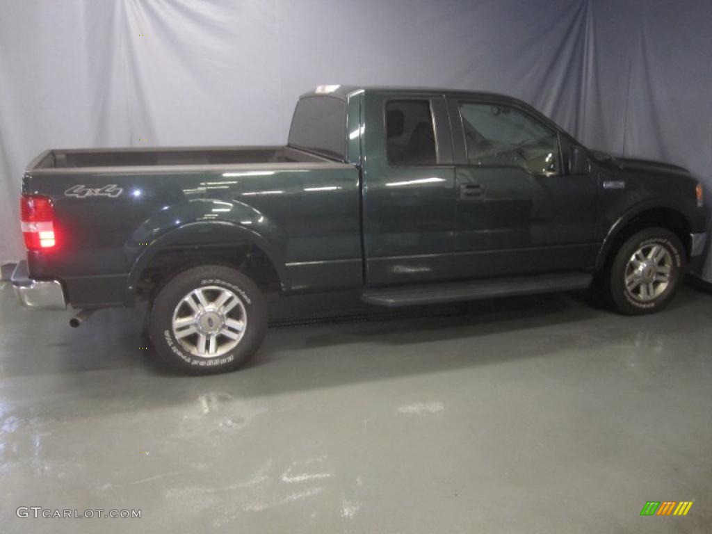 2005 F150 XLT SuperCab 4x4 - Aspen Green Metallic / Tan photo #4