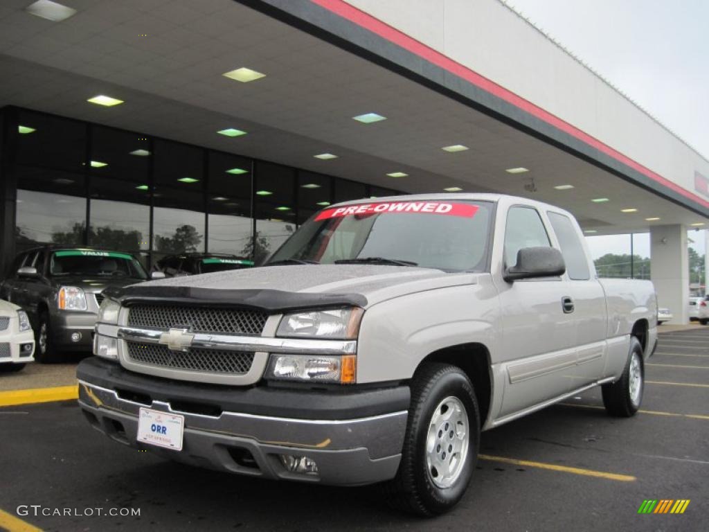 2004 Silverado 1500 LS Extended Cab - Silver Birch Metallic / Dark Charcoal photo #1