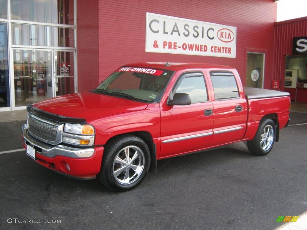 2006 Sierra 1500 SLT Crew Cab - Fire Red / Pewter photo #1
