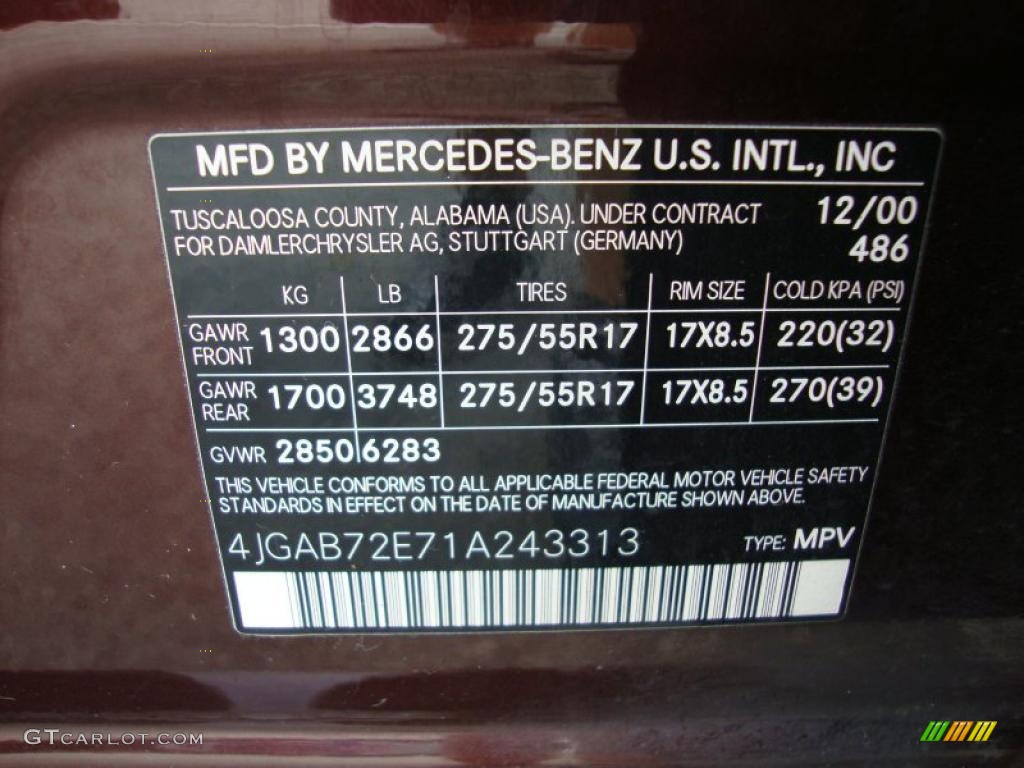 2001 ML 430 4Matic - Bourbon Metallic / designo Cognac photo #50