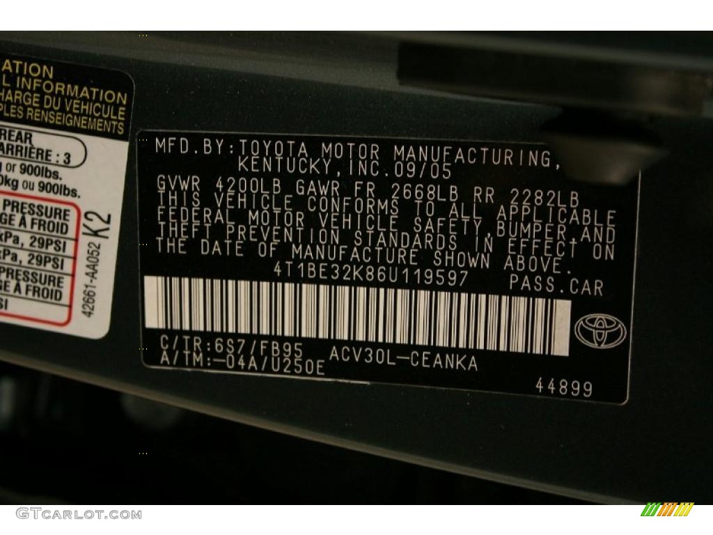 2006 Camry LE - Aspen Green Pearl / Stone Gray photo #26