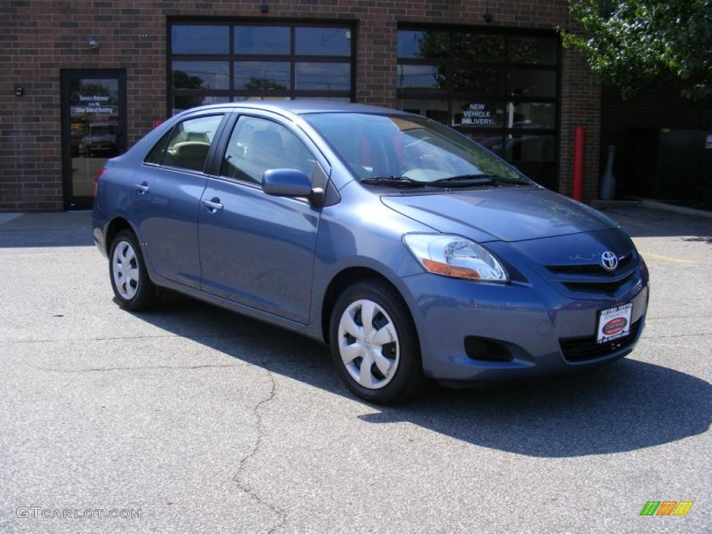 2007 Yaris Sedan - Pacific Blue Metallic / Bisque photo #1