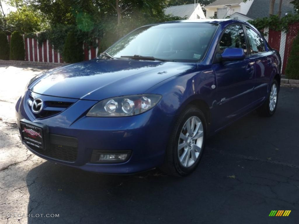 2007 MAZDA3 s Sport Sedan - Aurora Blue Mica / Black photo #1