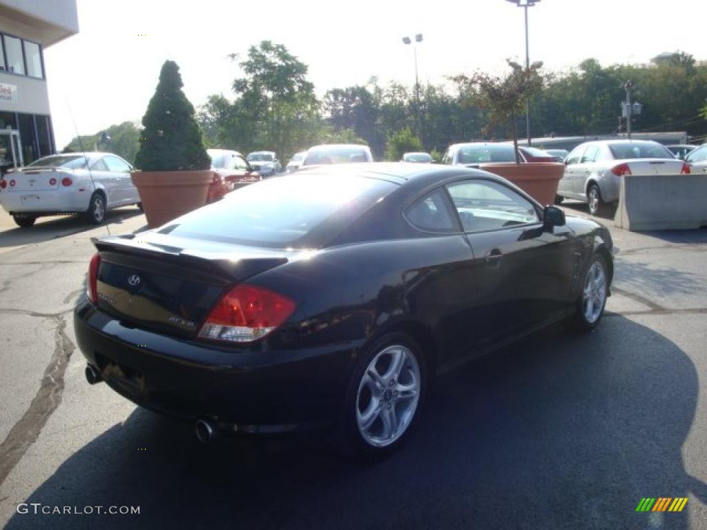 2005 Tiburon GT - Obsidian Black / Black/Red photo #3