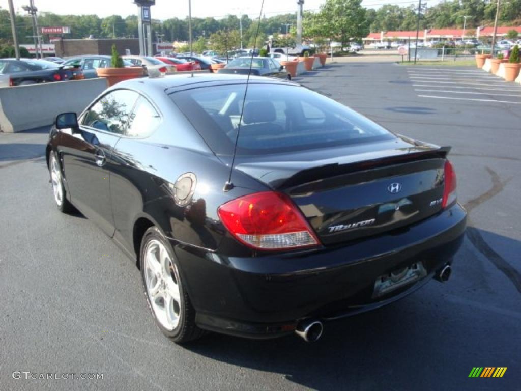 2005 Tiburon GT - Obsidian Black / Black/Red photo #5