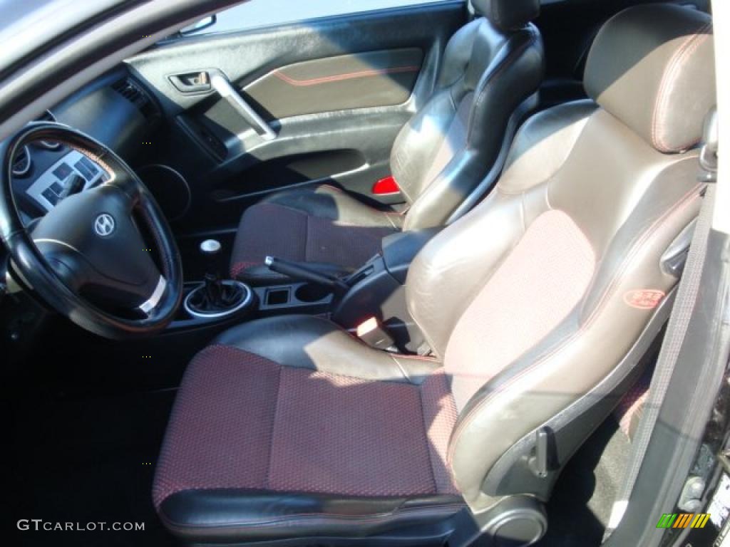 2005 Tiburon GT - Obsidian Black / Black/Red photo #10