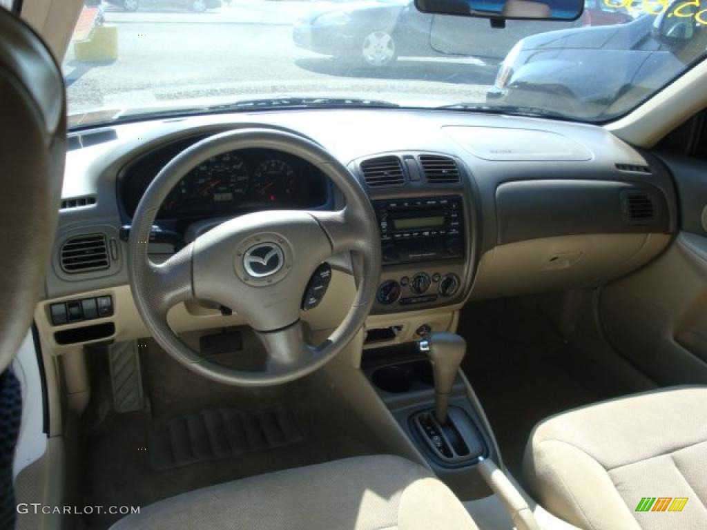 2003 Protege LX - Pure White / Beige photo #9