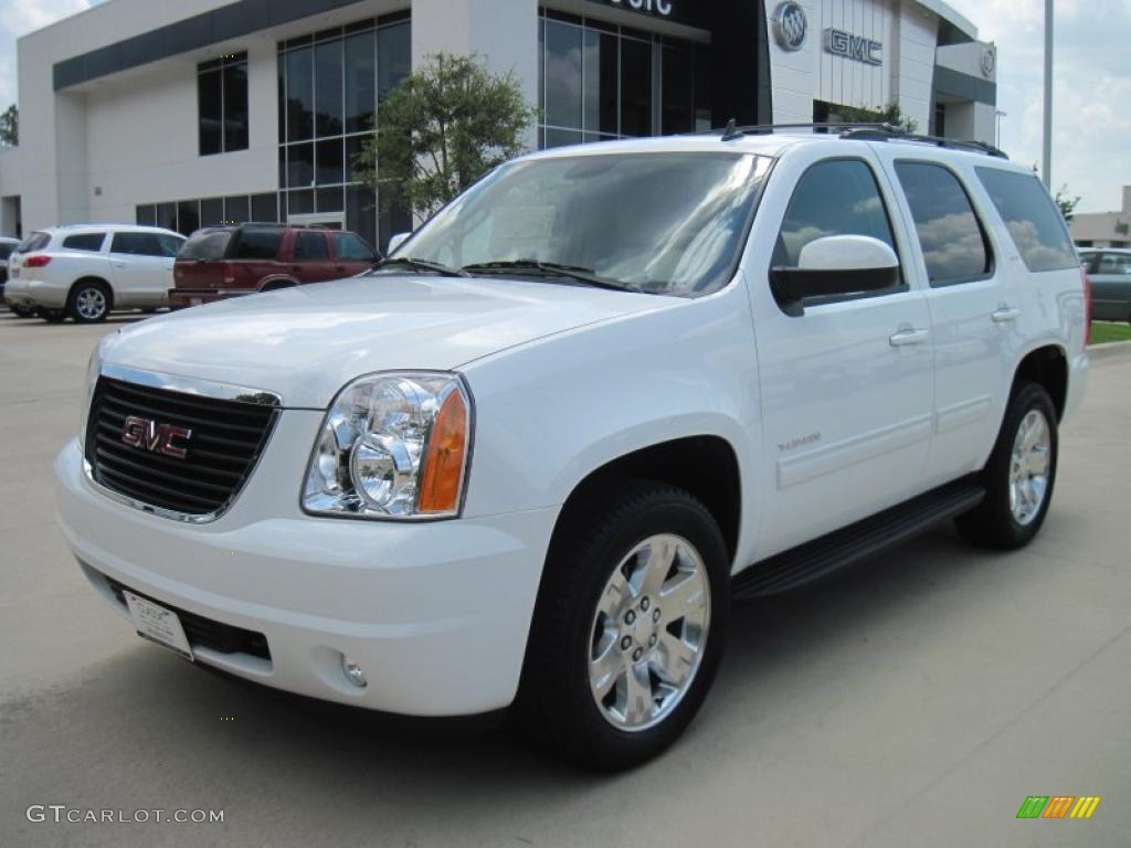 2010 Yukon SLT - Summit White / Light Tan photo #1