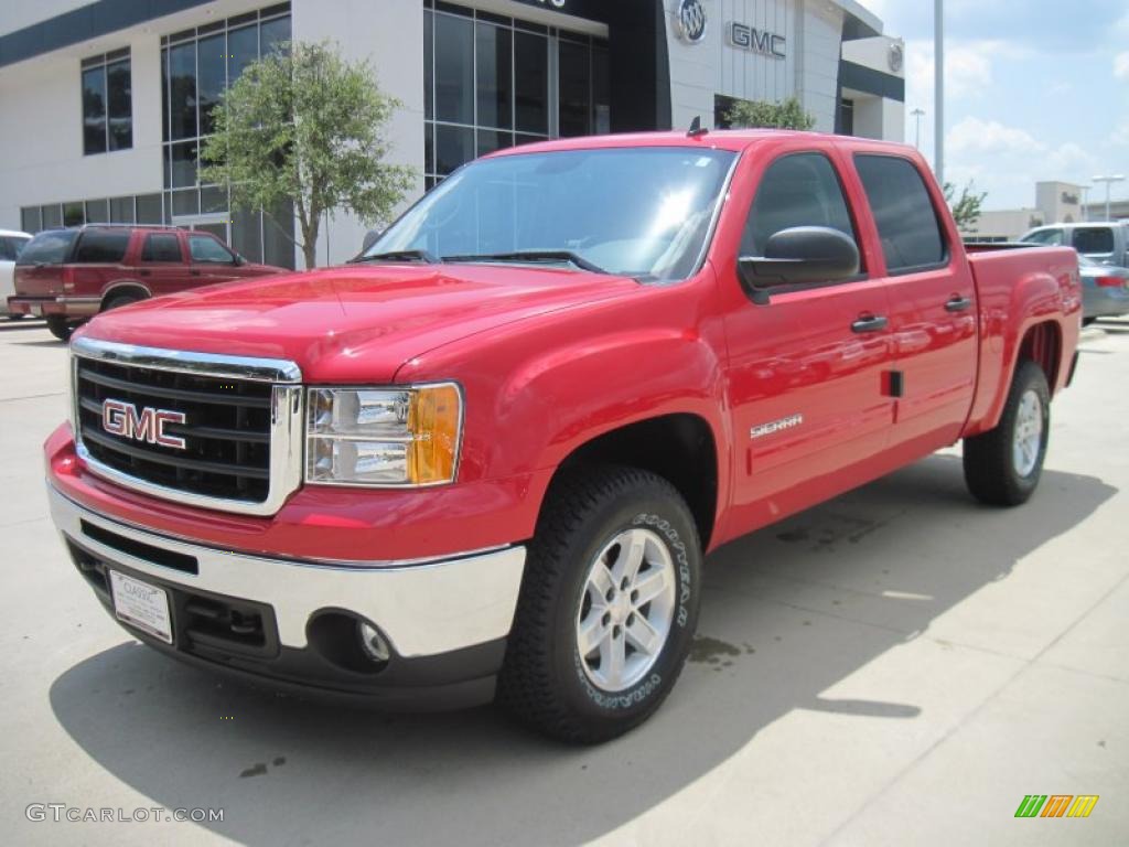 2010 Sierra 1500 SLE Crew Cab 4x4 - Fire Red / Ebony photo #1
