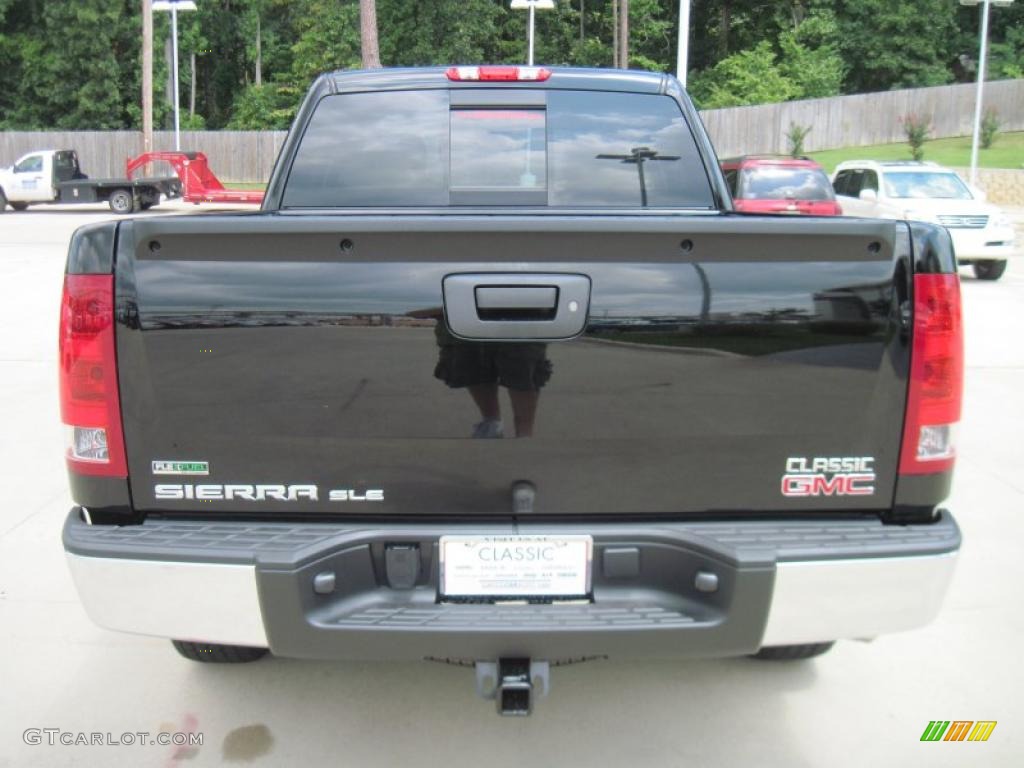 2010 Sierra 1500 SLE Crew Cab 4x4 - Onyx Black / Very Dark Cashmere/Light Cashmere photo #6