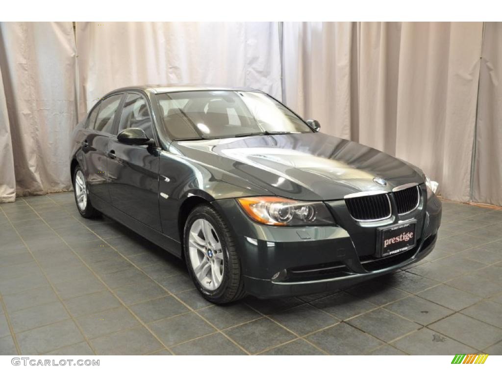 2008 3 Series 328xi Sedan - Deep Green Metallic / Saddle Brown/Black photo #7