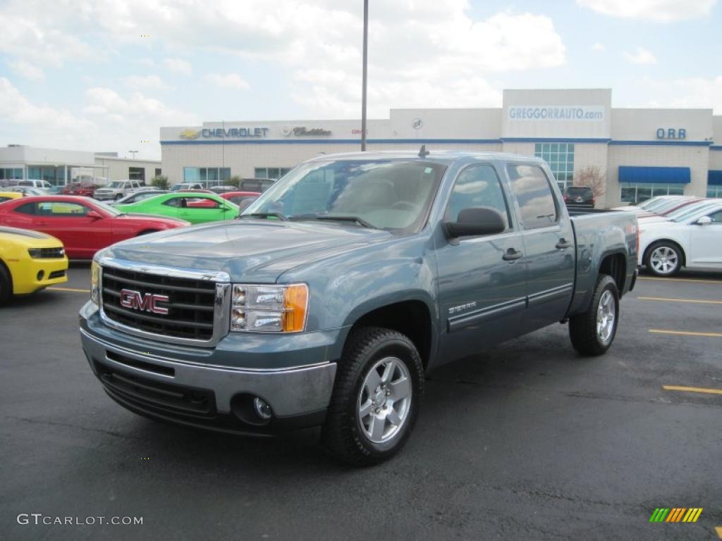 2010 Sierra 1500 SLE Crew Cab 4x4 - Stealth Gray Metallic / Dark Titanium/Light Titanium photo #1