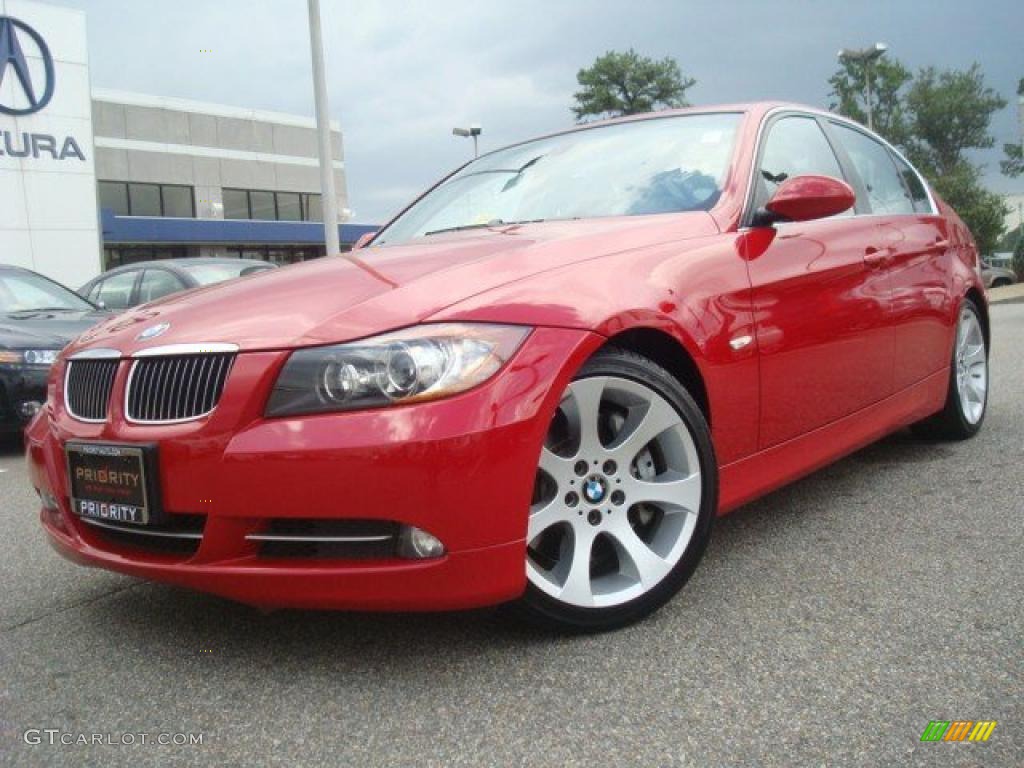 2007 3 Series 335i Sedan - Crimson Red / Black photo #1