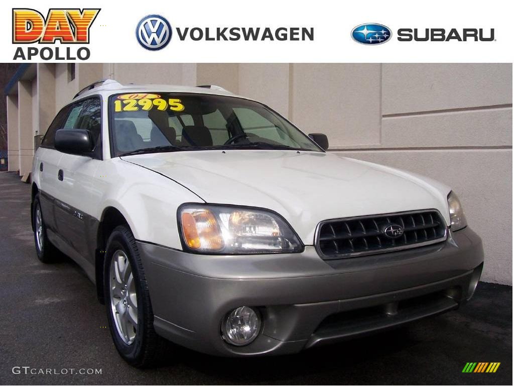 2004 Outback Wagon - White Frost Pearl / Beige photo #1