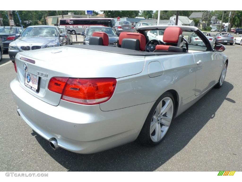 2008 3 Series 335i Convertible - Titanium Silver Metallic / Coral Red/Black photo #2