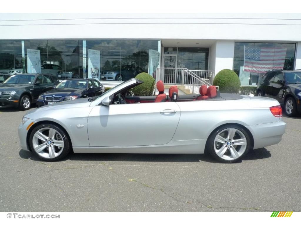 2008 3 Series 335i Convertible - Titanium Silver Metallic / Coral Red/Black photo #5