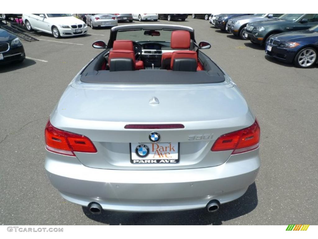 2008 3 Series 335i Convertible - Titanium Silver Metallic / Coral Red/Black photo #10