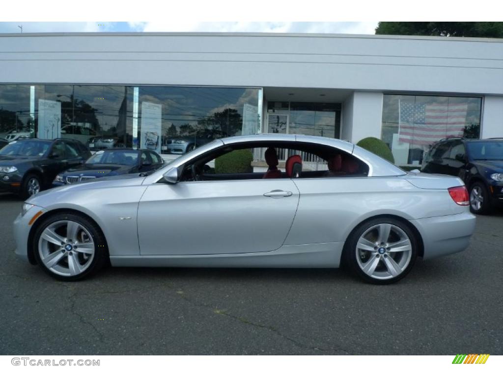 2008 3 Series 335i Convertible - Titanium Silver Metallic / Coral Red/Black photo #46