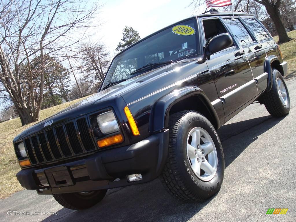 2000 Cherokee Sport 4x4 - Black / Agate Black photo #1