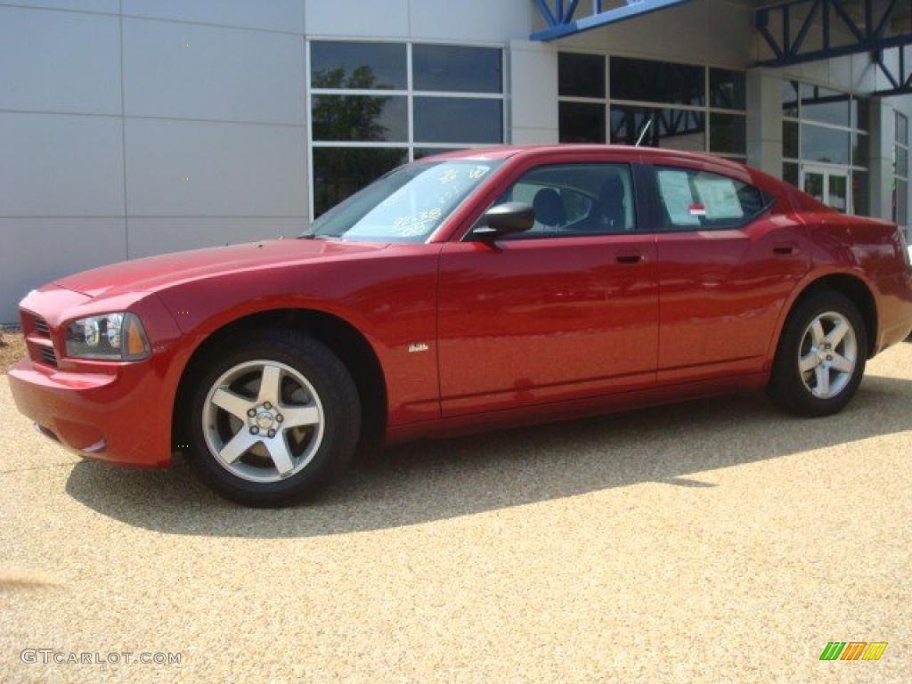 2008 Charger SE - Inferno Red Crystal Pearl / Dark Slate Gray photo #2