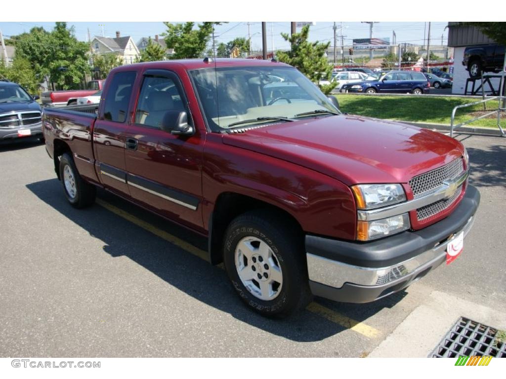 2004 Silverado 1500 LT Extended Cab 4x4 - Sport Red Metallic / Tan photo #3