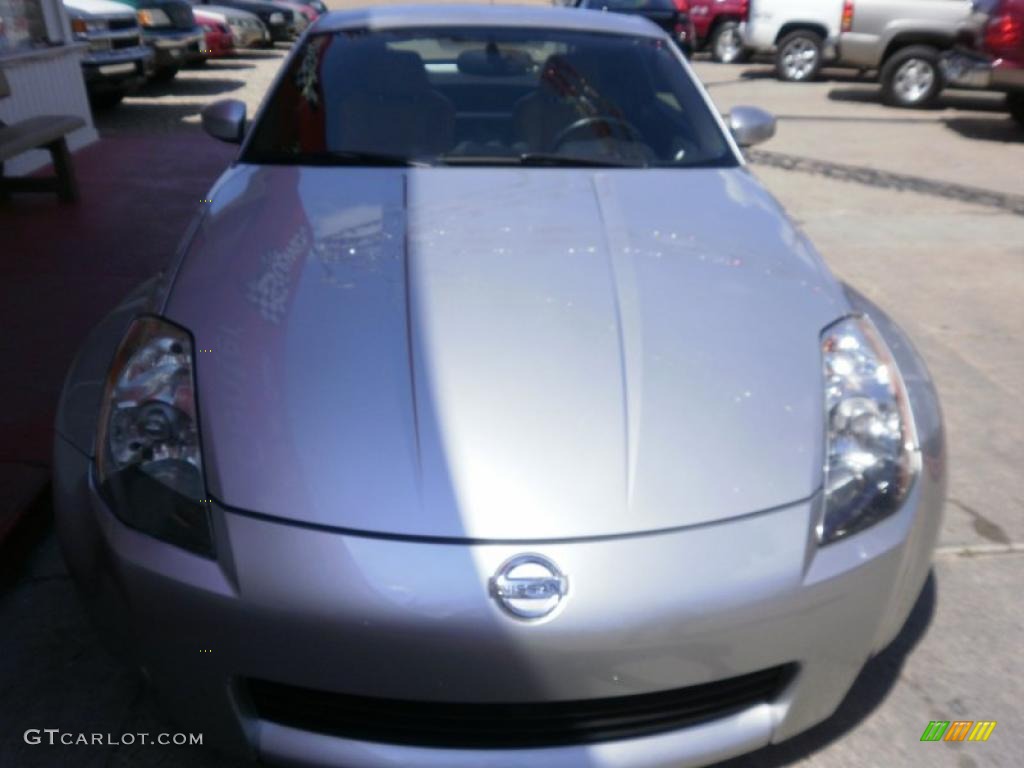 2004 350Z Touring Coupe - Chrome Silver Metallic / Burnt Orange photo #2