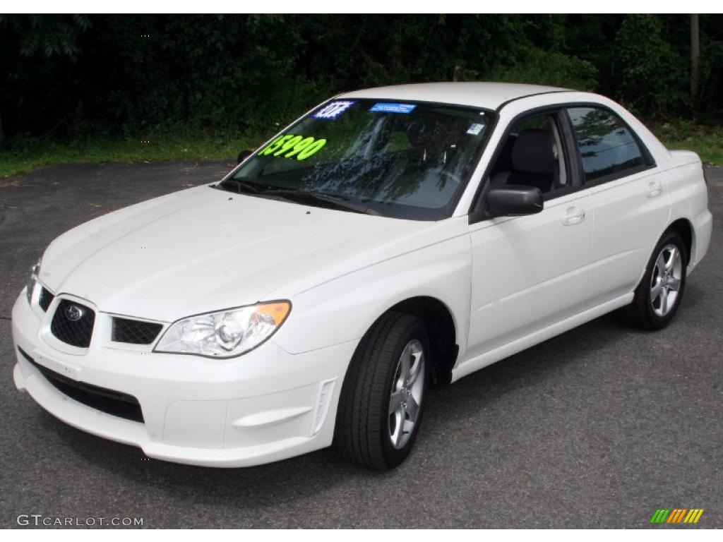 2007 Impreza 2.5i Sedan - Satin White Pearl / Anthracite Black photo #1