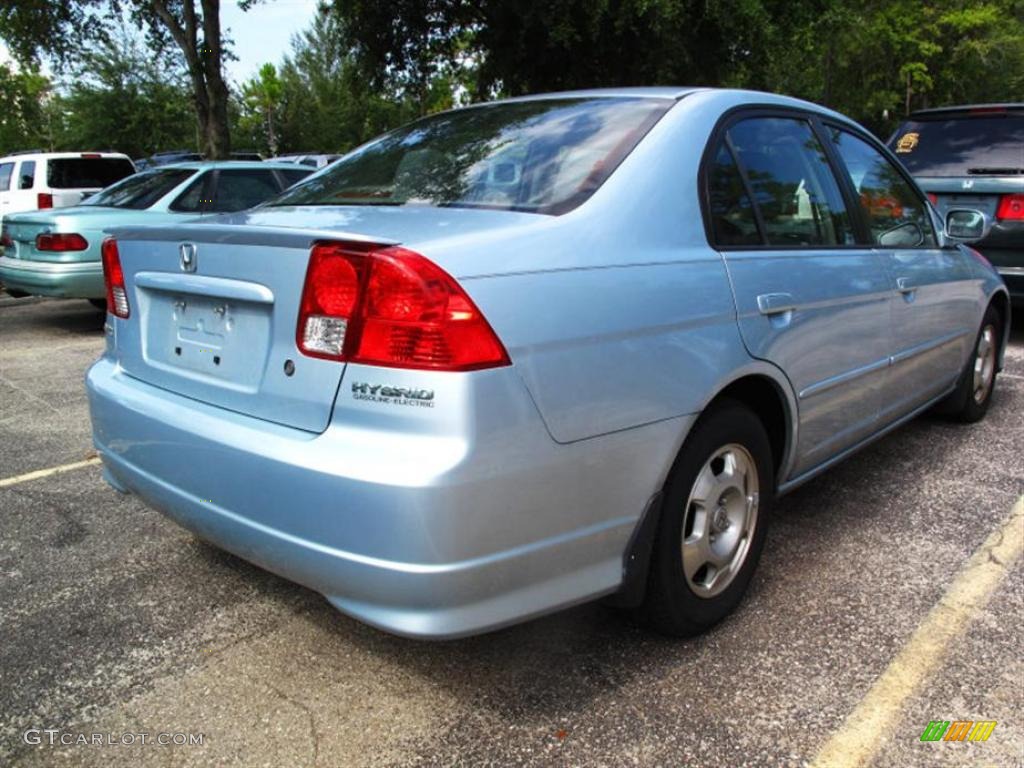 2005 Civic Hybrid Sedan - Opal Silver Blue Metallic / Black photo #3