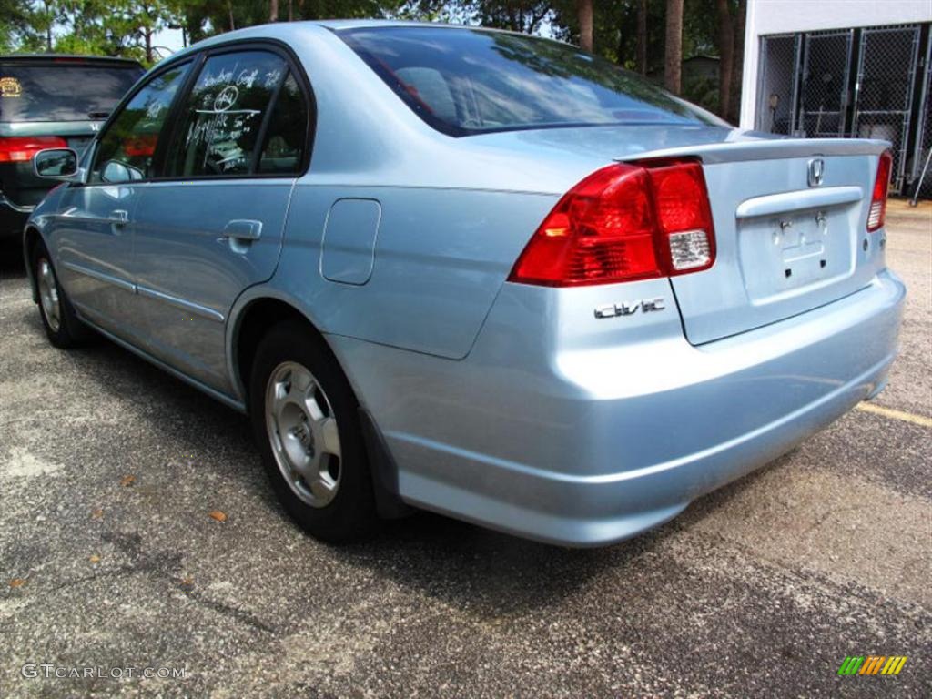 2005 Civic Hybrid Sedan - Opal Silver Blue Metallic / Black photo #4