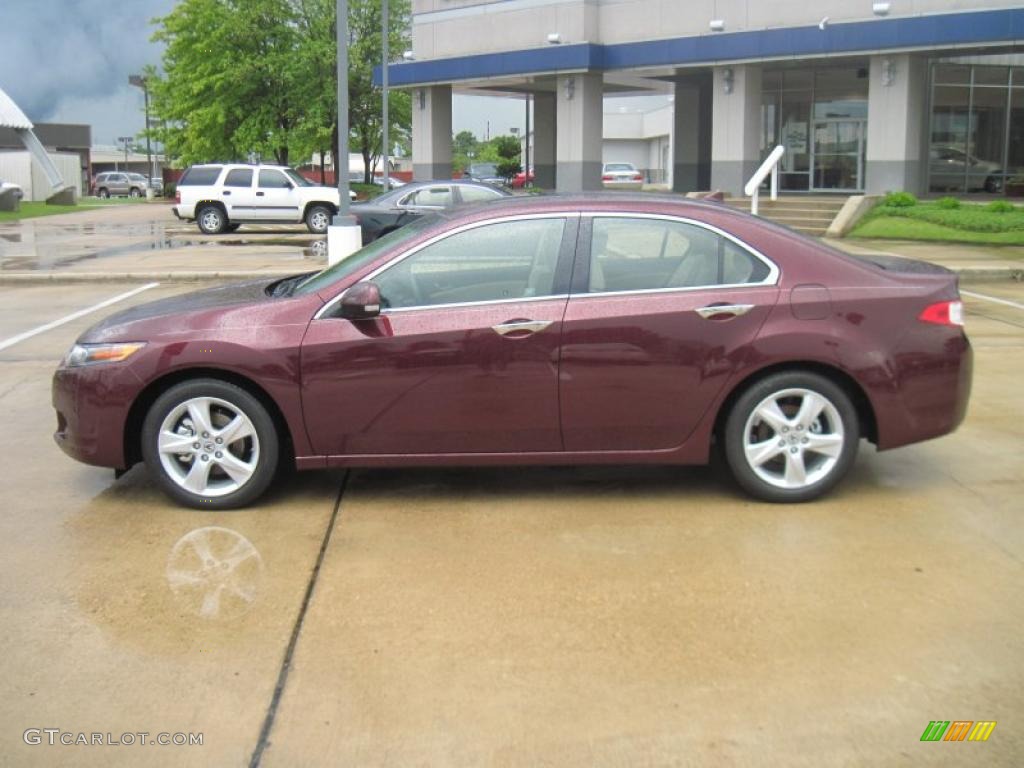 2010 TSX Sedan - Basque Red Pearl / Taupe photo #3