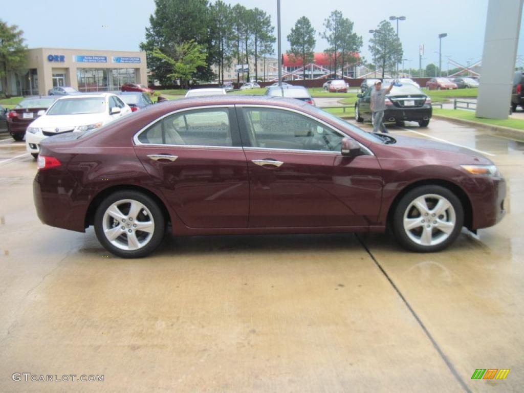 2010 TSX Sedan - Basque Red Pearl / Taupe photo #4