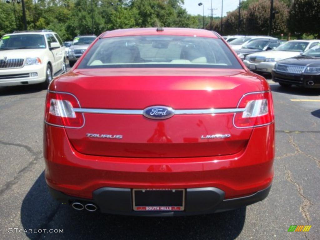 2010 Taurus Limited - Red Candy Metallic / Light Stone photo #3