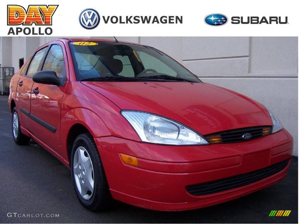 2002 Focus LX Sedan - Infra Red / Medium Graphite photo #1