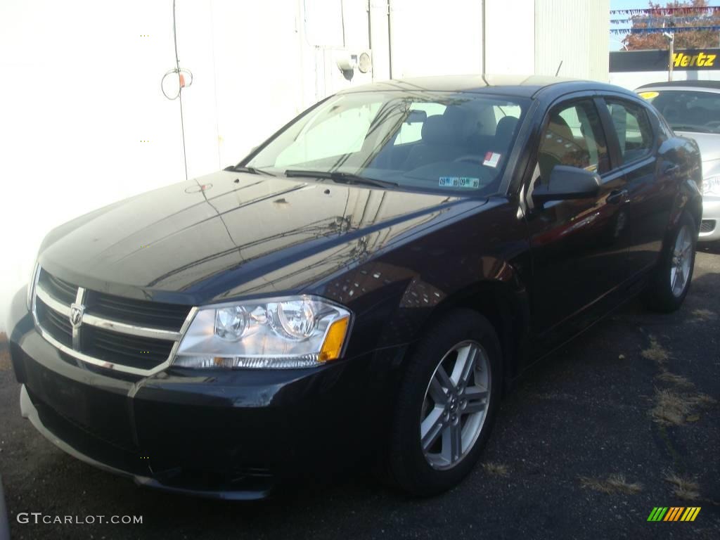 2008 Avenger SXT - Brilliant Black Crystal Pearl / Dark Slate Gray/Light Slate Gray photo #1