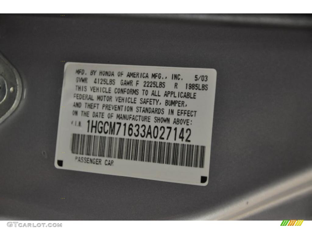2003 Accord EX Coupe - Satin Silver Metallic / Black photo #10