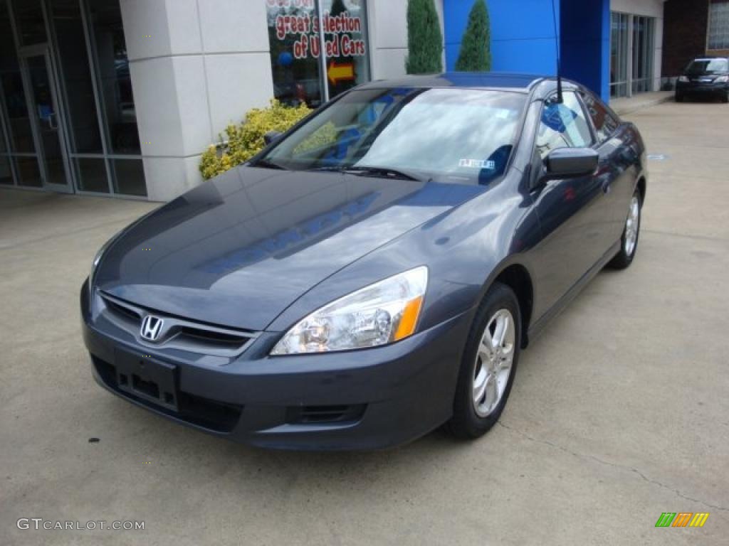 2007 Accord LX Coupe - Sapphire Blue Pearl / Gray photo #11