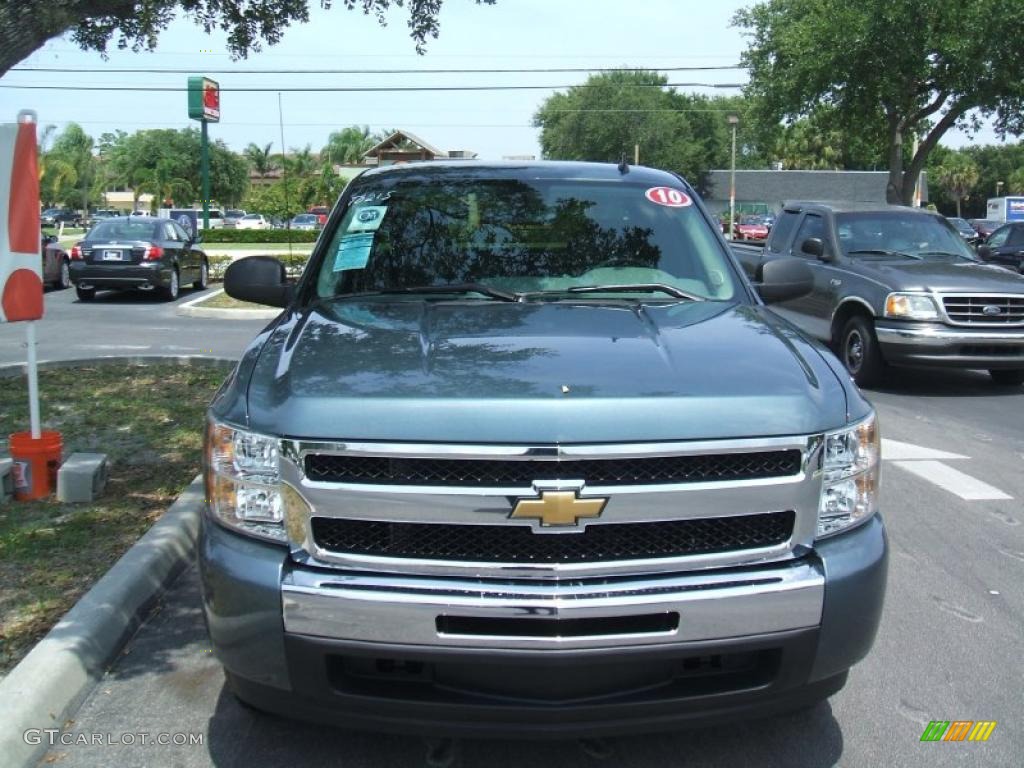 2010 Silverado 1500 LS Extended Cab - Blue Granite Metallic / Dark Titanium photo #2