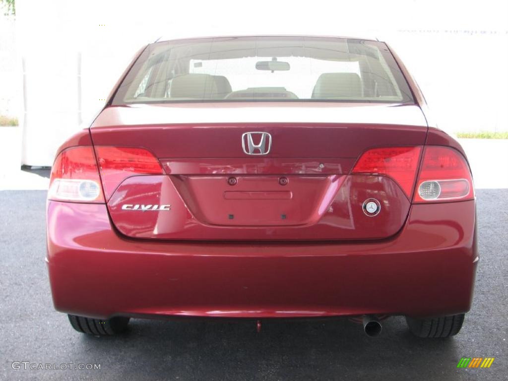 2007 Civic LX Sedan - Tango Red Pearl / Ivory photo #4