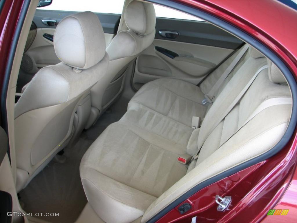 2007 Civic LX Sedan - Tango Red Pearl / Ivory photo #5
