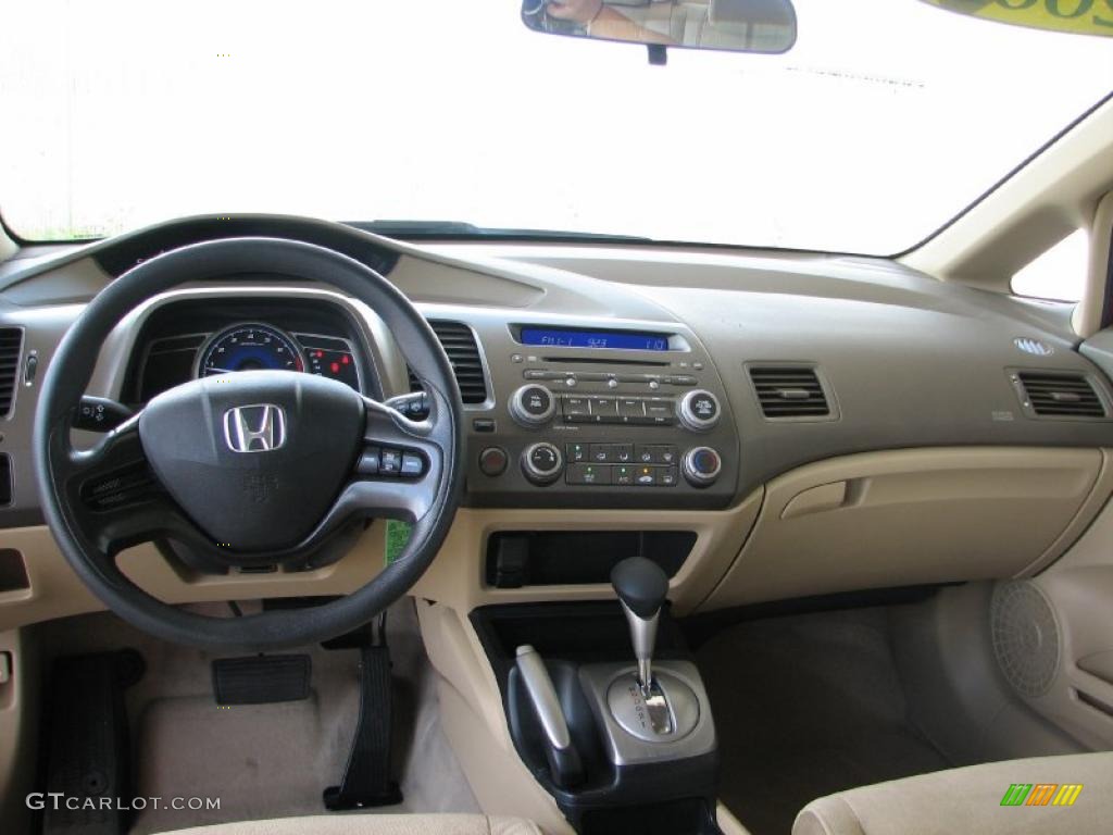2007 Civic LX Sedan - Tango Red Pearl / Ivory photo #7