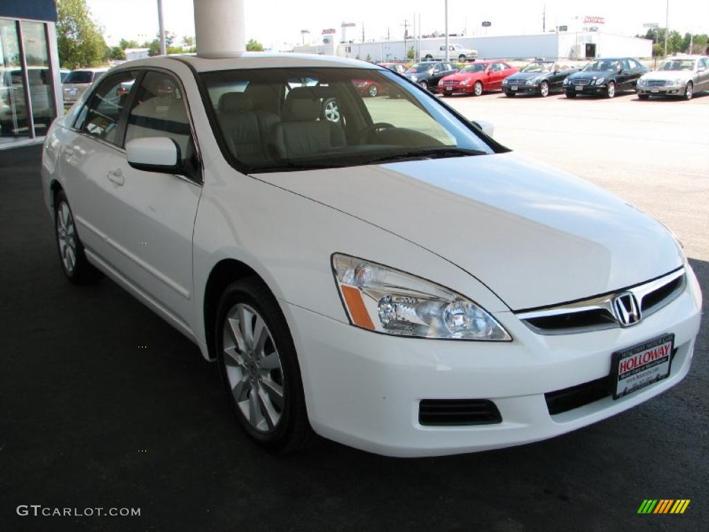 2007 Accord EX-L V6 Sedan - Taffeta White / Ivory photo #3