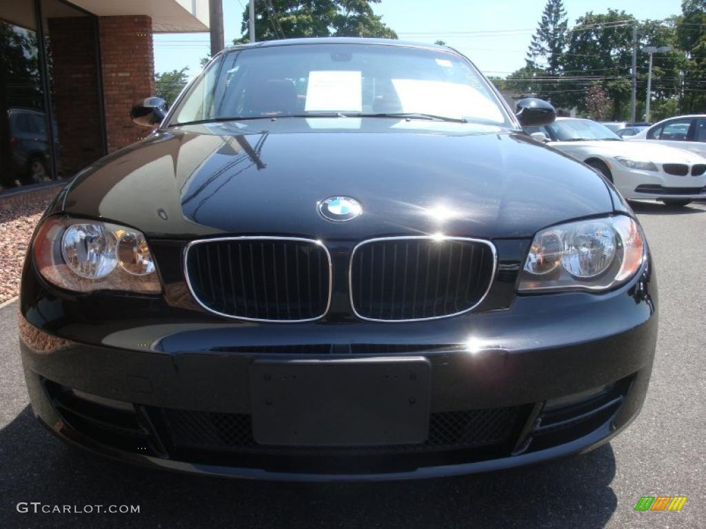 2008 1 Series 128i Coupe - Jet Black / Coral Red photo #2