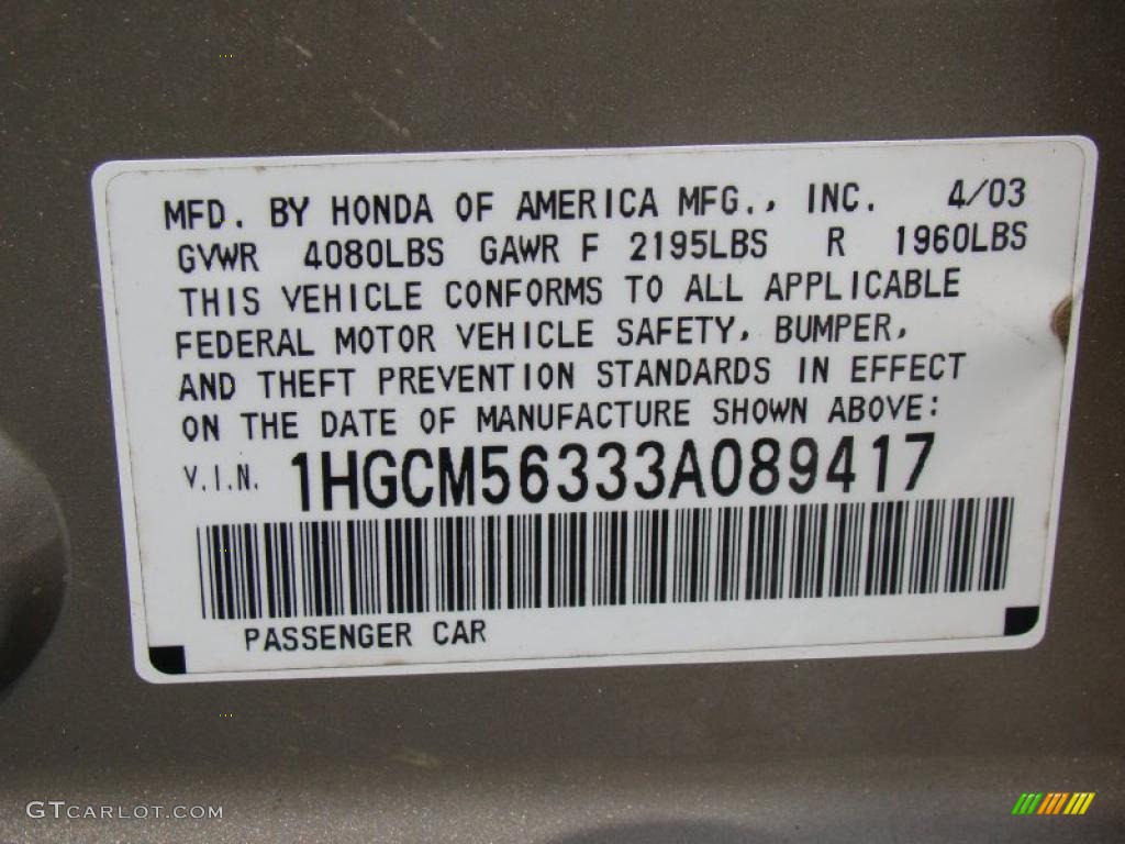 2003 Accord LX Sedan - Desert Mist Metallic / Ivory photo #25