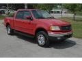 2001 Bright Red Ford F150 Lariat SuperCrew 4x4  photo #1