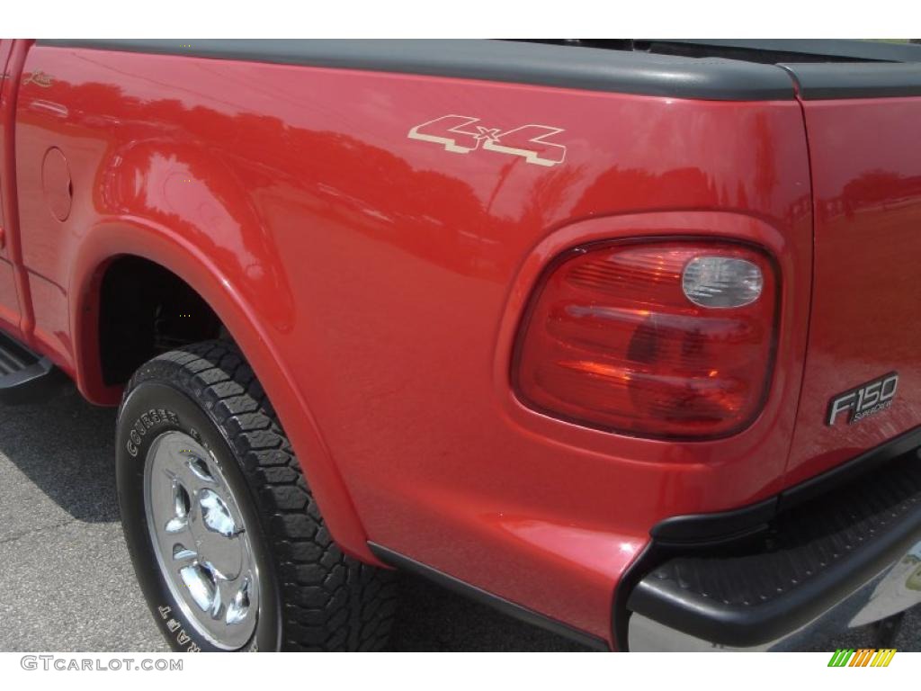 2001 F150 Lariat SuperCrew 4x4 - Bright Red / Medium Parchment photo #34