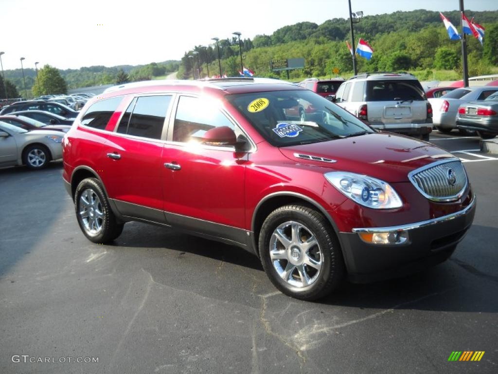 2008 Enclave CXL AWD - Red Jewel / Cashmere/Cocoa photo #3